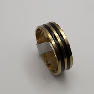 Gold and Black Men's Stainless Steel Alloy Fashion Ring Ring U.S Size 10.25